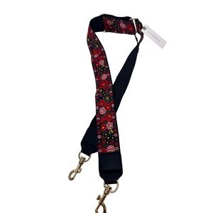 Anthropologie Red Floral Embroidered Adjustable Bag Guitar Strap Boho Festival